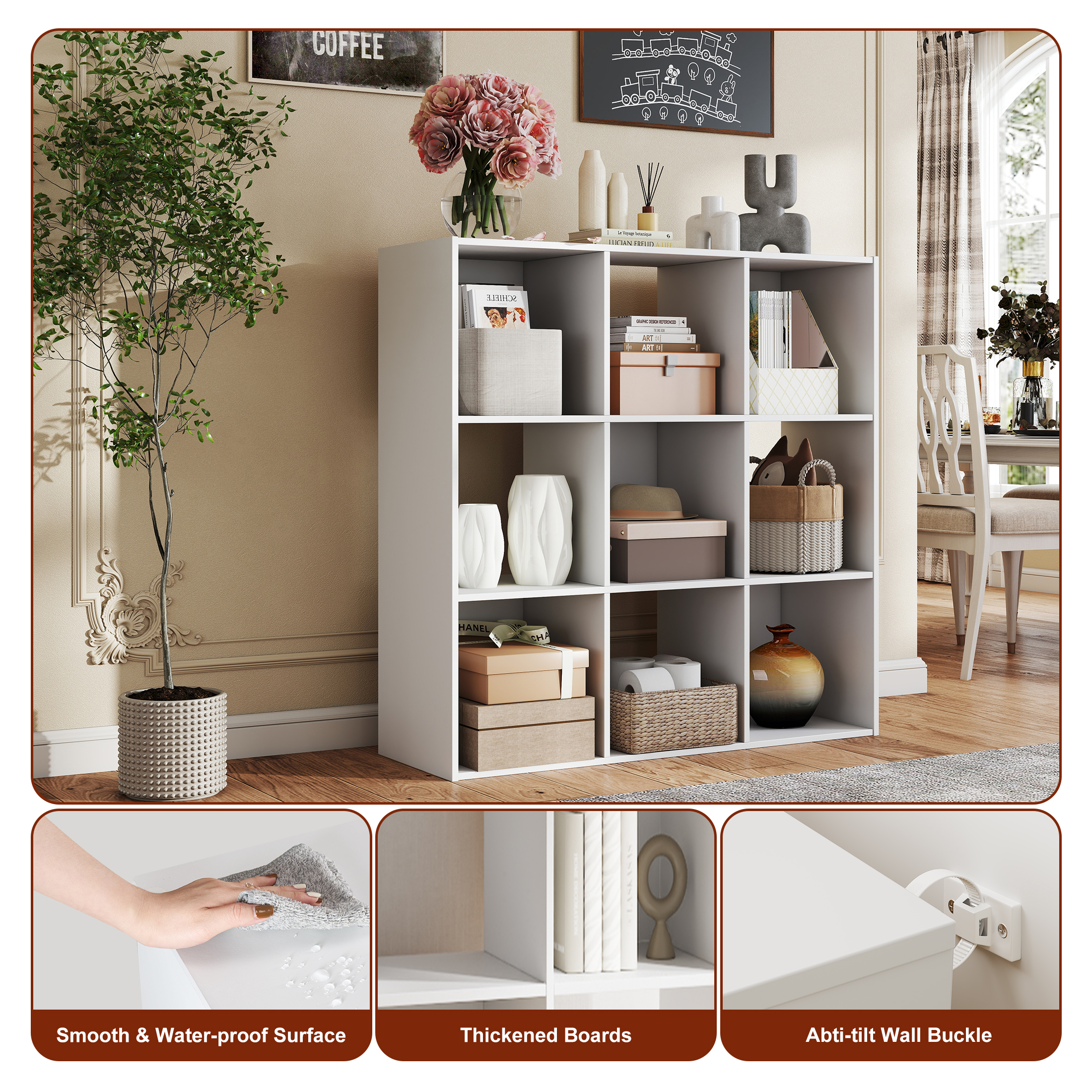 MCQ 9 Cube Storage Organizer O - Bookshelf 5 Tier 评论和价格