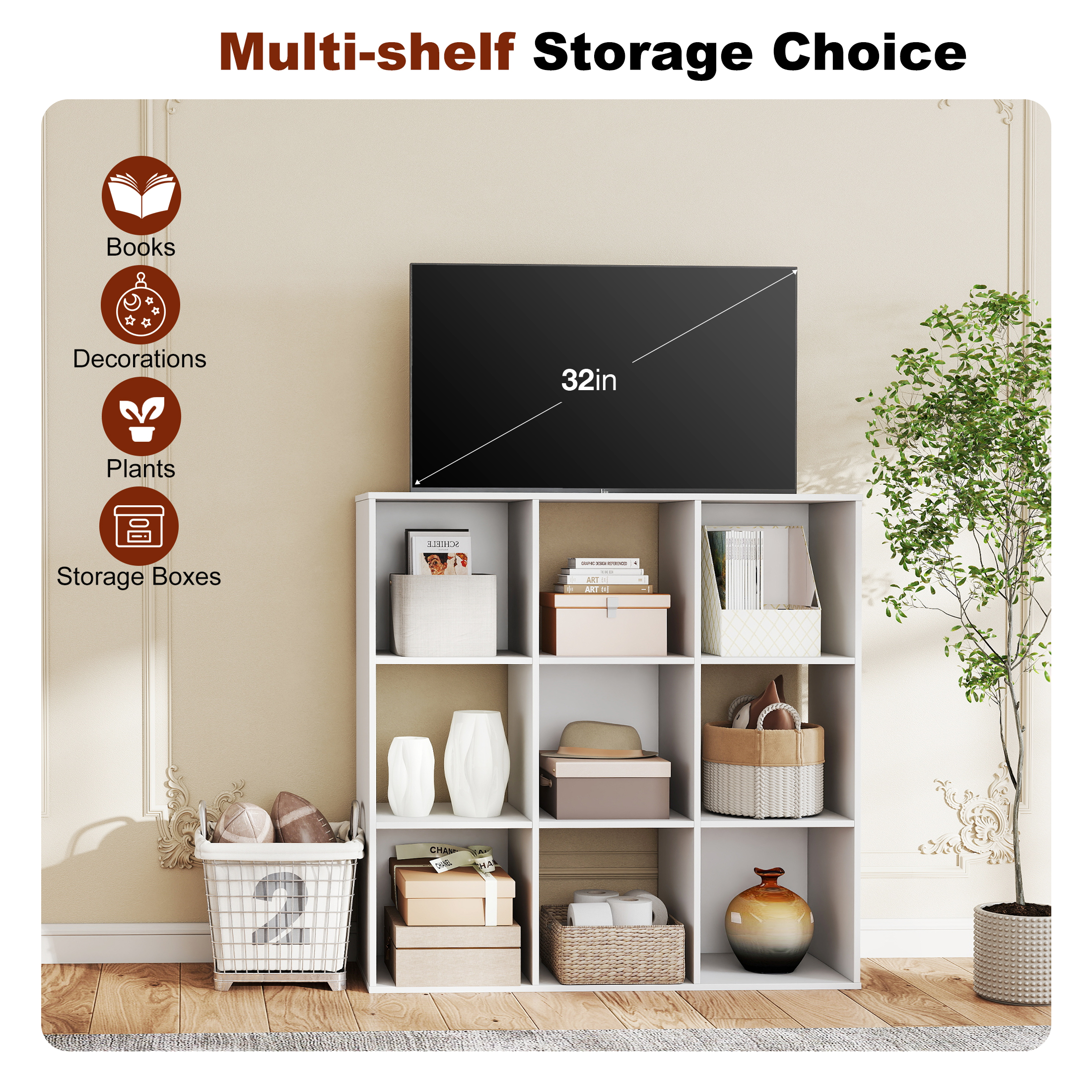 MCQ 9 Cube Storage Organizer O - Bookshelf 5 Tier 评论和价格