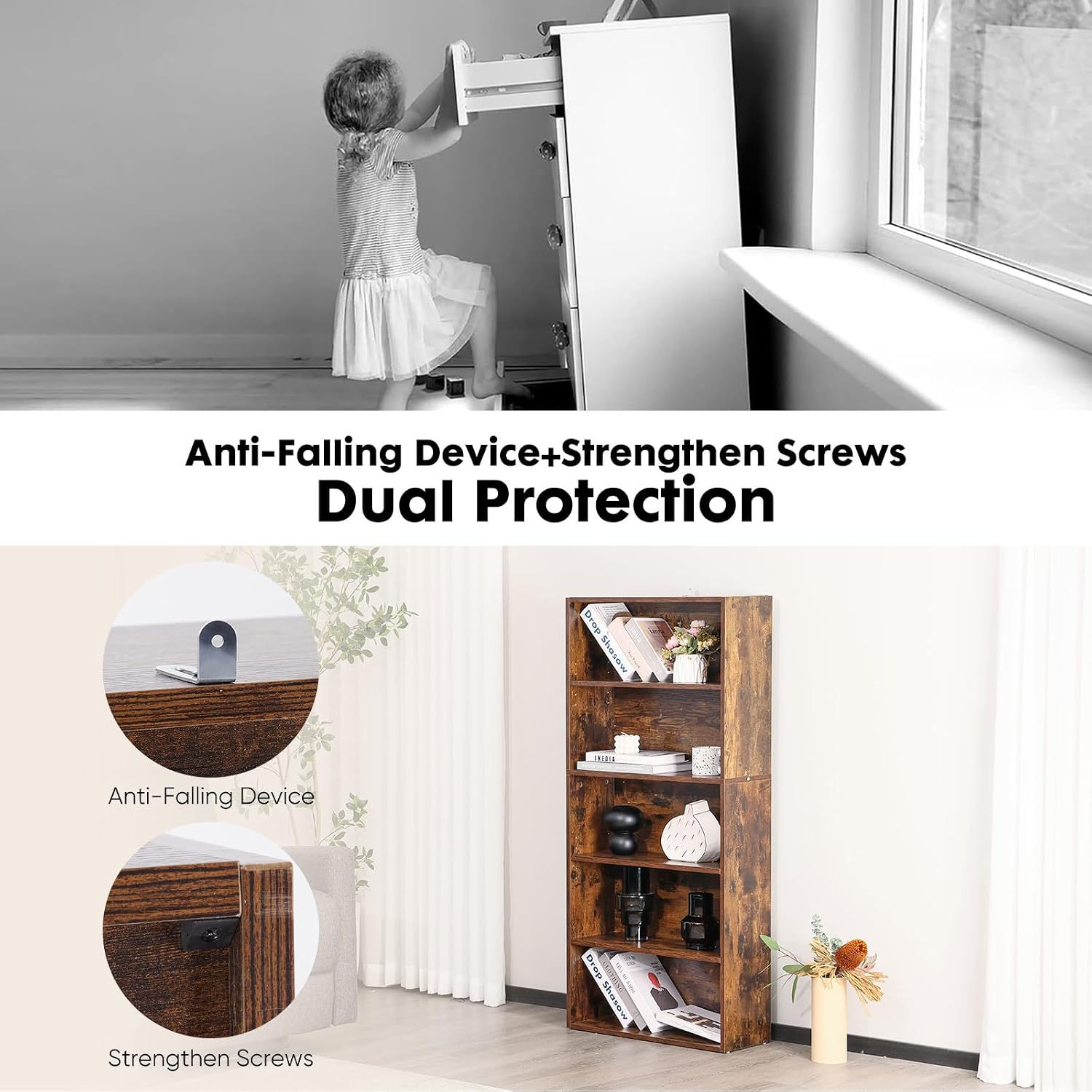5-Tier Adjustable Book Shelf,  - Bookshelf 5 Tier 评论和价格