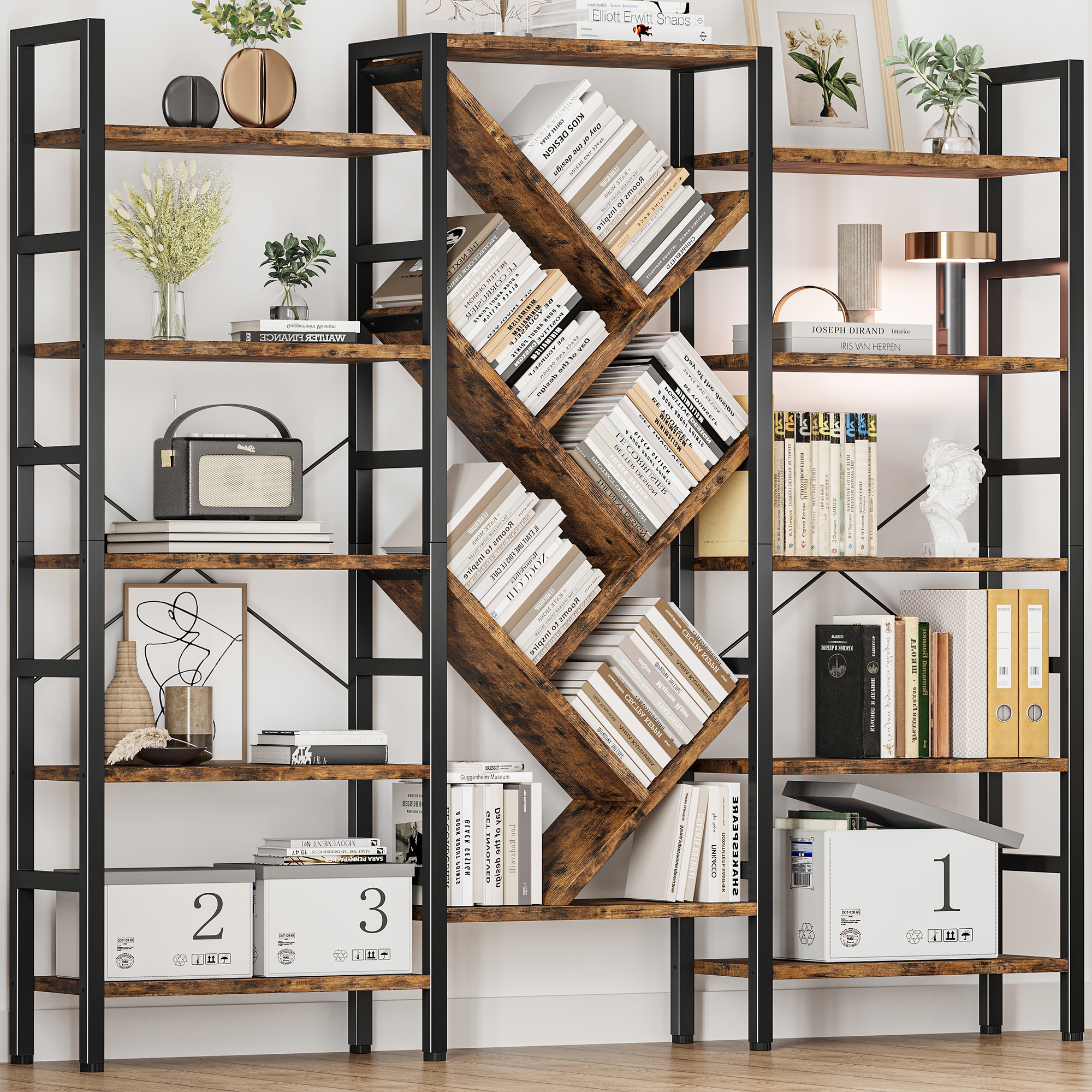 Triple 5 Tier Bookshelf, Large - Bookshelf 5 Tier 评论和价格