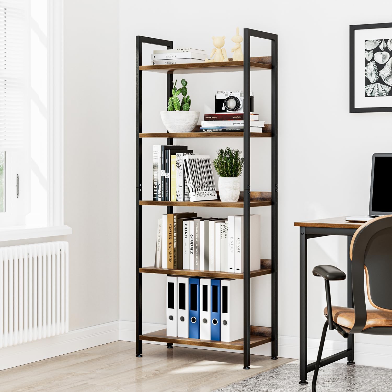 5-Tier Bookshelf, Vintage Styl - Bookshelf 5 Tier 评论和价格