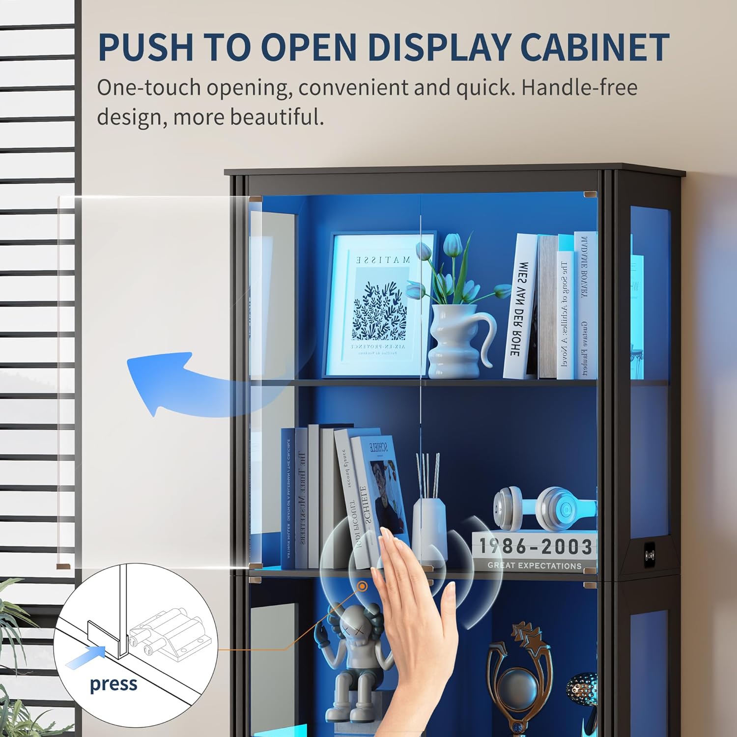 71'' Display Cabinet with 5-Ti - Bookshelf 5 Tier 评论和价格