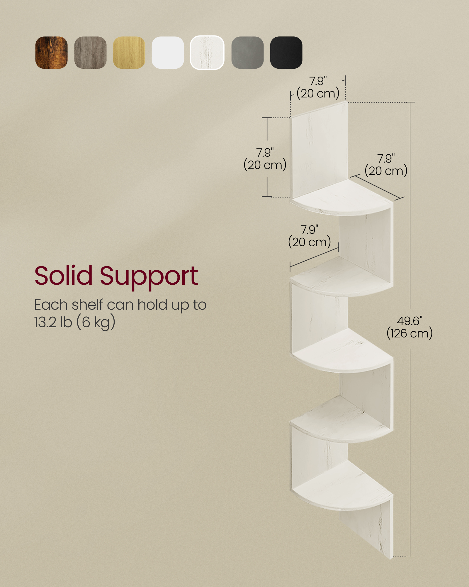 VASAGLE Corner Shelf Wall Moun - Bookshelf 5 Tier 评论和价格