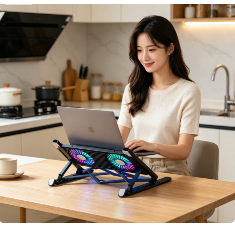 New Laptop Cooler Base Stand F - Adjustable Laptop Table 评论和价格