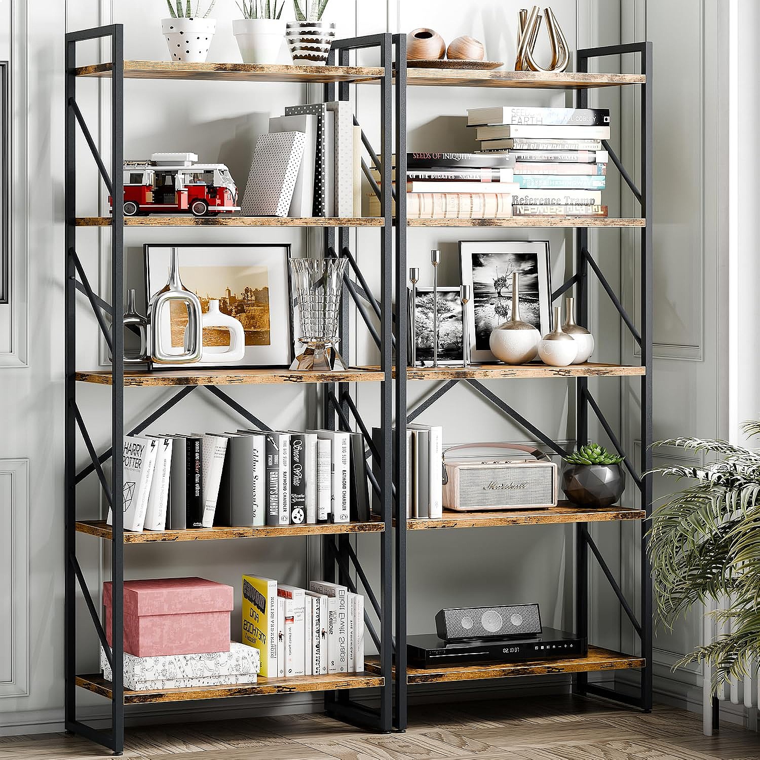 Vongrasig 5 Tier Bookshelf, 62 - Bookshelf 5 Tier 评论和价格