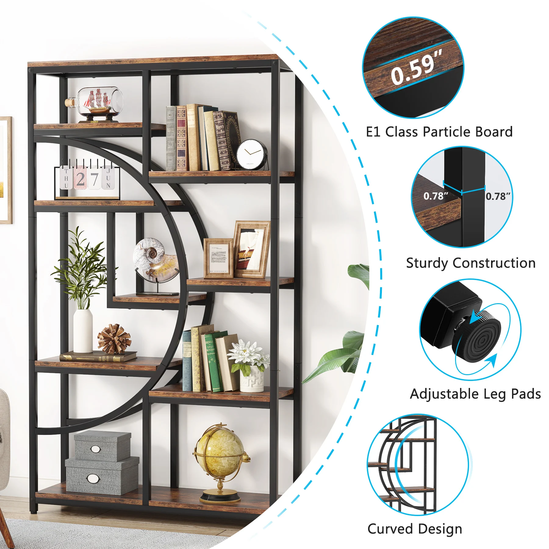 Tribesigns Bookshelf Industria - Bookshelf 5 Tier 评论和价格